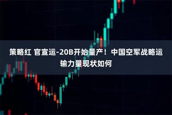 策略红 官宣运-20B开始量产！中国空军战略运输力量现状如何